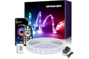 NEXILLUMI 10M LED Strip Lights, Music Sync Color Changing LED Light with Smart App Control Remote, RGB LED Strip Lights for Bedroom Room Lighting Flexible Home Decoration, (1X10M)