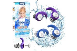 ANANJY Tapones para los Oídos para Natación para Niños (4-12 años) -2 Pares de Tapones de Silicona Suave Reutilizables para Nadar, Perfectos para el Surf, la Piscina, la Ducha y Otros Deportes Acuáticos