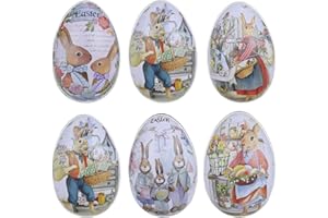 TOYANDONA 6 Stücke Ostereier Osterdeko Eier zum Befüllen Ostern Geschenkbox Metall Geschenkdose Keksdose Metalldose Blechdose Schmuckdose Süßigkeiten Dose Schachtel für Kinder Geschenke