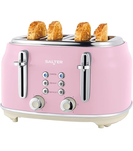 Grille-pain 4 tranches CUISINART CPT180PIE - Rose - 1800W - Fonction dégivrage
