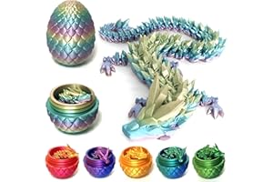 XEHCAOL 3D Gedrucktes Drachenei mit Drachen im Inneren Dragon Egg 3D Gedrucktes Bewegliches Drachenei Drachen Figuren Geheimnisvoller Drache Spielzeug, Flexible Gelenke, Osterkorbfüller (Rainbow)