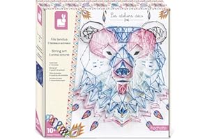 Janod - From 8 years old - Creative Kit - Animal String Art - Decoration Workshops - Creative Leisure - Dexterity and Concentration - J07912