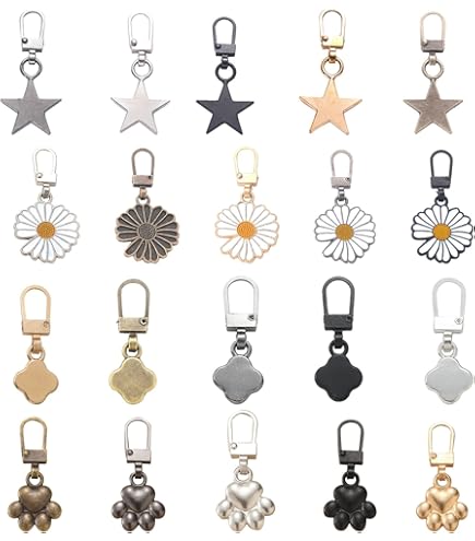 5pz Cursore Cerniera Ricambio, Zipper Pull Tiretti Della Cerniera Zipper Puller Prolunga In Metallo Testa Della Cerniera Per Abbigliamento Zaini - Foto 4