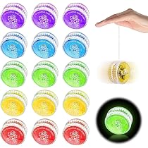 RNPKZ Lot De 15 Yoyos LED – Yo-yo Réactif En Plastique – Couleurs Aléatoires – Débutants – Fête, Anniversaire