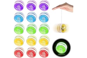 KBIBCK 15 Stück LED Licht Jo-Jo, JoJo Spielzeug, Kunststoff Responsive Yoyo, Beleuchten JoJo Kinder für Geburtstag Party (15)