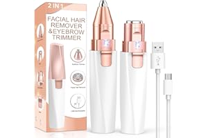 ‎VINMALL Augenbrauenrasierer und Gesichtshaarentferner für frauen elektrisch: 2-in-1 Rasierer Damen Gesicht, Augenbrauen Trimmer und Gesichtsrasierer für damen, Vinmall epilierer damen gesicht für unterwegs