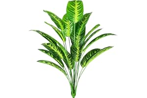 AIVORIUY Piante Finte da Interno Esterno Pianta Artificiale Uccello del Paradiso Artificiali Banane Albero Plastica Verde Giungla Tropicale Palma Foglia Decorazioni per Ufficio Casa Giardino Barattoli