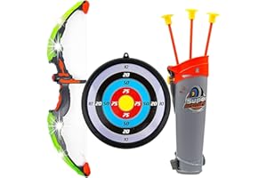 Visibee Bow and Arrow Set for Kids, Children Sport Shooting Archery Toys with Soft Sucker, Arrow and Target Set, Archery set for Boys and Girls (Green)