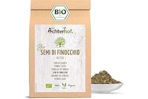 VOM-ACHTERHOF Semi di finocchio interi biologici 500g | semi di finocchio biologici | tisana al finocchio | gusto dolce e delicato | ideale per preparare primi piatti, sformati e tisane riscaldanti | vom Achterhof