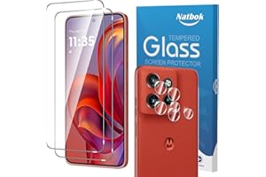 Natbok 2 + 2 sztuki szkła hartowanego do Motorola Moto G56 5G folia ochronna z folią do aparatu, odporna na zarysowania, twardość 9H, bez pęcherzyków, anti-fingerprint film do motocykla G56