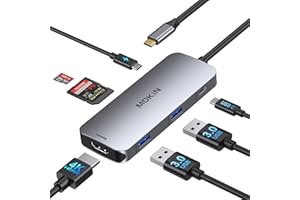 MOKIN USB C Hub Multiport Adapter, 7 IN 1 USB C to HDMI Adapter Mac Dongle with 4K HDMI, SD/TF, 2 USB A 3.0, 100W PD and USB C, MacBook Pro USB C Adapter for Dell/HP/Surface