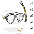 Cressi Big Eyes Evolution Mask & Alpha Ultra Dry Snorkel - Dive Combo Set, One Size, Multicolor, Adult Unisex