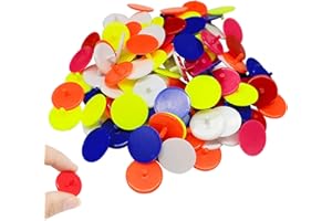 ANAJOY 50pcs Golf Ball Markers, Plastic Round Flat Golf Ball Position Marker Mixed Color Mini Portable, For Hole Marking, Target Identification, 24mm