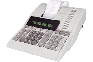 Olympia Calculatrice de Bureau à Impression CPD 5212 E avec Bloc d'alimentation | Écran inclinable à 12 Chiffres et mécanisme d'impression Bicolore Noir/Rouge | 5 taux de Change réglables