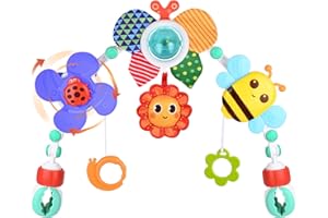 Carastek Kinderwagen Spielzeug für Spielbogen Baby Motorikspielzeug, Babies Spielebogen für Babybett Spielzeug und Babyschale Spielzeug, Babyspielzeug 0-12 Monate, Baby Geschenk Junge Mädchen (B)