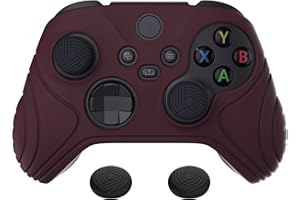 eXtremeRate PlayVital Cover Skin per Xbox Series X S Controller Joystick Custodia Protettiva in Silicone Gomma Antiscivolo con 2 Gommini Coprilevette Analogiche-Samurai Edizione(Rosso Vino)