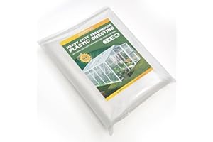 PROMORE Gewächshausfolie Transparent Polyethylenfolie 2 x 10M UV-beständige 0,15mm Extra Dick Reißfest Gartenfolie Gewächshaus Folie Tunnelfolie