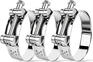 ENUTROF Morsetto per Tubo di Scarico dell'acciaio per Moto 3Pcs Morsetto per Fascetta di Scarico Turbo Regolabile per Condotte Automotive Applicazioni Industriali (68-73mm)