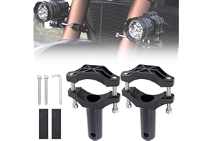 Windance 2 pièces Supports de fixation de lampe de fourche avant, Support de fixation de phare antibrouillard, Collier de fixation de tube d'extension pour moto (2 pièce)