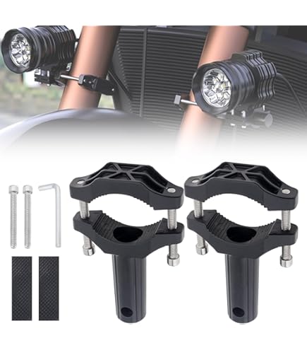 Windance 2pcs Support Universel De Montage De Lumière, Bande De Lumière Auxiliaire Collier à Tube Pour Moto Scooter VTT ATV UTV (38 ~ 60 Mm