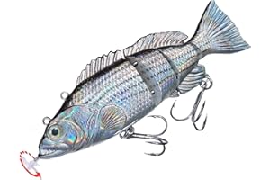 HADORAM Robotic Swimming Fishing Bait Electric Lures 3.5" USB Rechargeable LED Light Wobbler 4-Segement Multi Jointed Swimbait Hard Lures Fishing Tackle