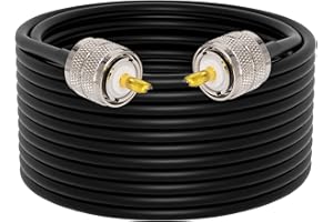 YILIANDUO 10M/32,8ft UHF Cavo Coassiale 50ohms RG58 PL259 Cavo Coassiale radio per radioamatori da UHF Maschio a UHF Maschio Cavo coassiale CB a Bassa perdita per CB Ham Radio/Antenna/Broadcast