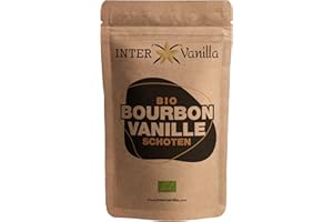 ‎INTERVANILLA InterVanilla BIO Bourbon Vanilleschoten, 6 Stück Vanille Schoten 12-13 cm, Bourbon Vanilleschote in Premium A Qualität aus Madagaskar