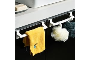 Morobor Over Door Towel Rail Holder,2pcs Cabinet door towel rack, Hanging Holder Towel Holder for Cupboard Drawer Cabinet(ABS, White)