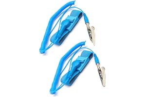 Fadbuds Anti Static Wrist Strap, ESD Grounding PC Earthing Reusable Adjustable Static-Release Wristband with Paint Grounding Wrist Band Static Discharge Prevents Build up of Static Electricity (2PCS)