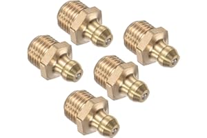 CoCud Messing Gerade Schmiernippel | M10x1mm Metrisch | Hydraulischer Schmiernippel - (Anwendungen: Zum Ersetzen fehlender oder gebrochener Ölnippel), 5 Stück