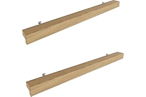 Sossai Holz Möbelgriffe aus Eiche | GAH01 | Lochabstand 224mm, Länge 304mm, 2 Stück