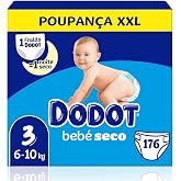Dodot Baby-Dry Diapers Size 3, 6-10 kg, 176 Diapers with Anti-Leak Protection, Monthly Pack