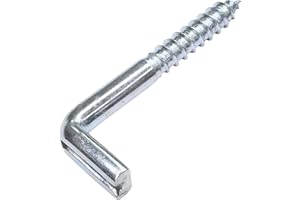 AERZETIX - C47885 - Lot de 20 - Crochet en forme de L Ø4.4x40mm - vis à bois fileté - gond à talon à visser - gond à visser piton équerre