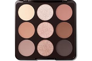 Erinde 9 färger naken ögonskugga palett, varm brun neutral ögonskugga make-up, högpigmenterad ögonskuggspalett, långvarig matta och skimrande för en daglig naturlig look #01