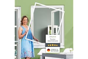 empasa Insektenschutz Fliegengitter Fenster Alurahmen individuell zuschneidbar Master Slim weiß, braun oder anthrazit in verschiedenen Größen