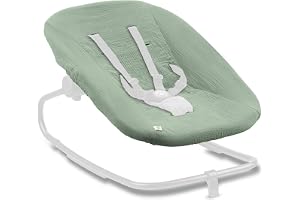 hauck Highchair studsare hängmatta skyddsöverdrag för babyhängmatta som inte är kompatibel med andra modeller - hängmatta överdrag i bomull med elastiskt band och 5-punkts selespår, maskintvättbar