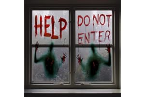Angshop 2PCS Halloween Creepy Giant Bloody Window Posters Masquerade Party Decoration Haunted Houses Decoration Decal Door Poster 150*155cm