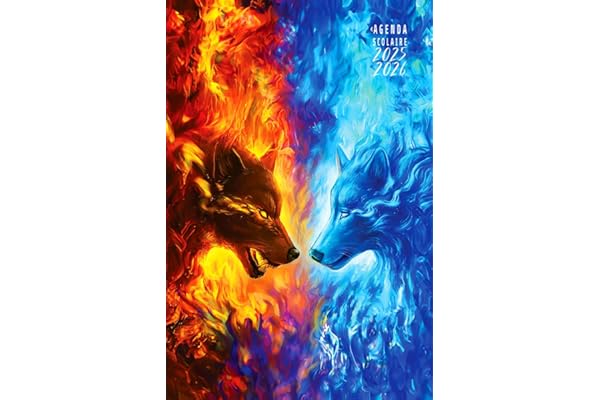 Agenda Scolaire 2025 2026 animaux: Soyez le maître incontesté de votre temps, atteignez vos objectifs académiques avec aisance grâce à notre Planificateur Journalier au format A5 Couverture loup