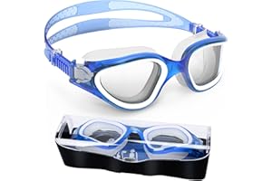 HOTSRACE Lunettes de Natation à Verres polarisés, Lunettes de Plongée Anti buée 100 Pourcent Anti UV Vision Nette pour Homme Femme Unisex Adultes Adolescents