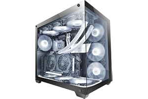 Mars Gaming MCV4, Torre Gaming Custom XXL E-ATX, Ventana Cristal Templado Lateral y Frontal Sin Marco, Estructura Modular Doble Cámara, Negro