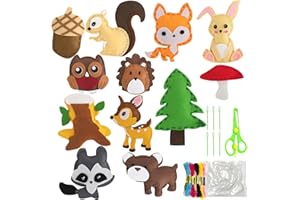 Rayong Confezione da Cucito in Feltro per Bambinik,Bambini Artigianato e Cucire Set,Kit da Cucito Animali della Foresta Feltro per Bambini Educativi e Principian (Animaux de la petite enfance)