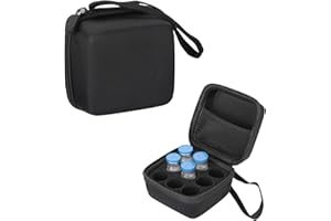 OGANAZI Insulin Fridge Holder Storage Box 9 Slots with Zipper Insulin Cooler Travel Case with Handle Insulin Storage Case Insulin Pen Case Fits Standard 10ml U-100 Bottles, (Box Only), Black