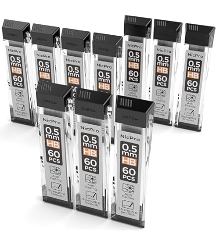 Minas Para Portaminas Pentel Ain Stein - 0.5 Mm, Dureza 3B, Juego De 3 Cajas De 40 Unidades