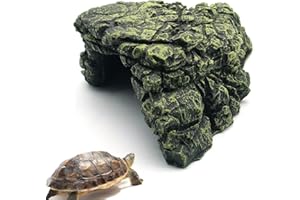 BANGMINDA Cueva de Reptiles Refugio Hábitat Cueva Plataforma para Reptiles Tortugas Peces, Escondites Camarones Terrario Ocultación Decoración Acuario para lagartos Tortugas Peces (L)