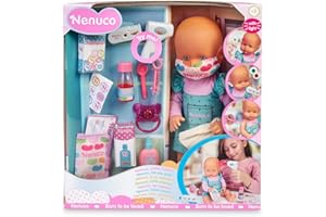 NENUCO Muñeco bebé con Accesorios para Ver si está Enfermo y Jugar a ser médico o Enfermera/o y darle Todos los cuidados, Juguete para niños y niñas de 3 años, Multicolor