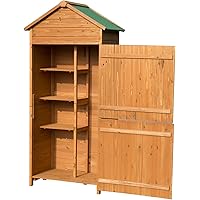 Outsunny Holz Gerätehaus Geräteschuppen Gartenschrank Geräteschrank Gartenhaus 84 x 51 x 188 cm
