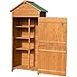 Outsunny Holz Gerätehaus Geräteschuppen Gartenschrank Geräteschrank Gartenhaus 84 x 51 x 188 cm
