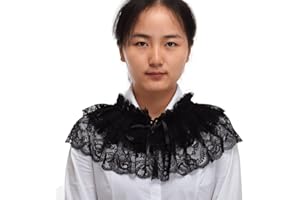 BLESSUME Lace Neck Collar White (Black)