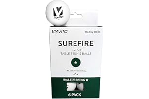 VIAVITO Surefire 1 Star Table Tennis Balls - Pack of 6
