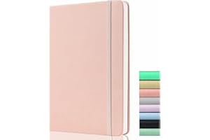 GDMLUP Cuaderno Punteado a5 - Bullet Dotted Journal, Papel Grueso de 120gsm, 172 Páginas, Bolsillo Trasero, Banda Elástica, 2 Cintas de Marca, Diario Punteado de Tapa dura Premium, Rosa Pastel